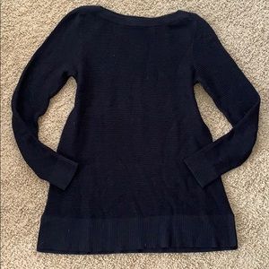 Ann Taylor Ribbed Sweater in Black